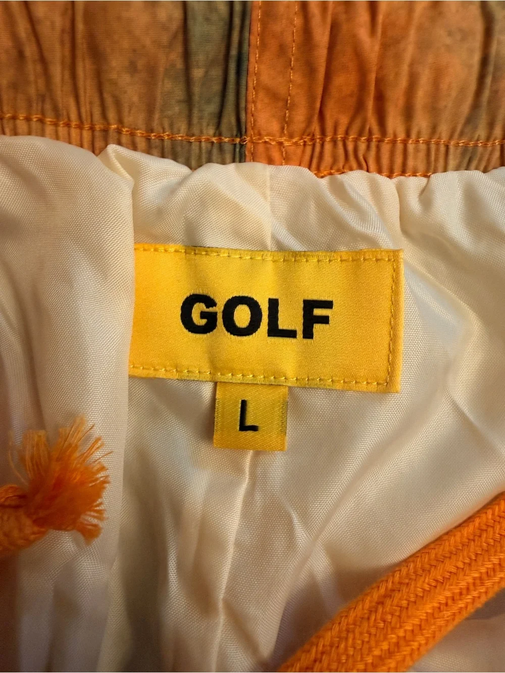 Golf Wang Winslow Shorts Size Large Drawstring Orange Green Tyler The Creator